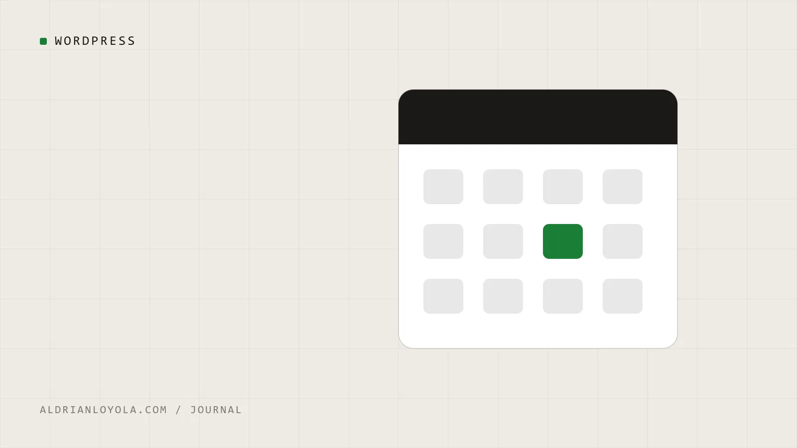Abstract illustration of a calendar with a wrench