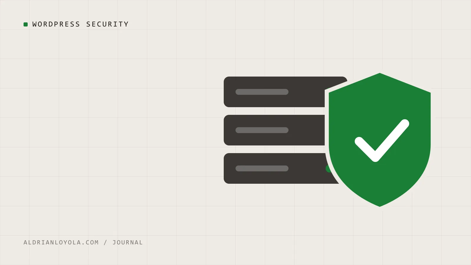 Abstract illustration of a shield over a server