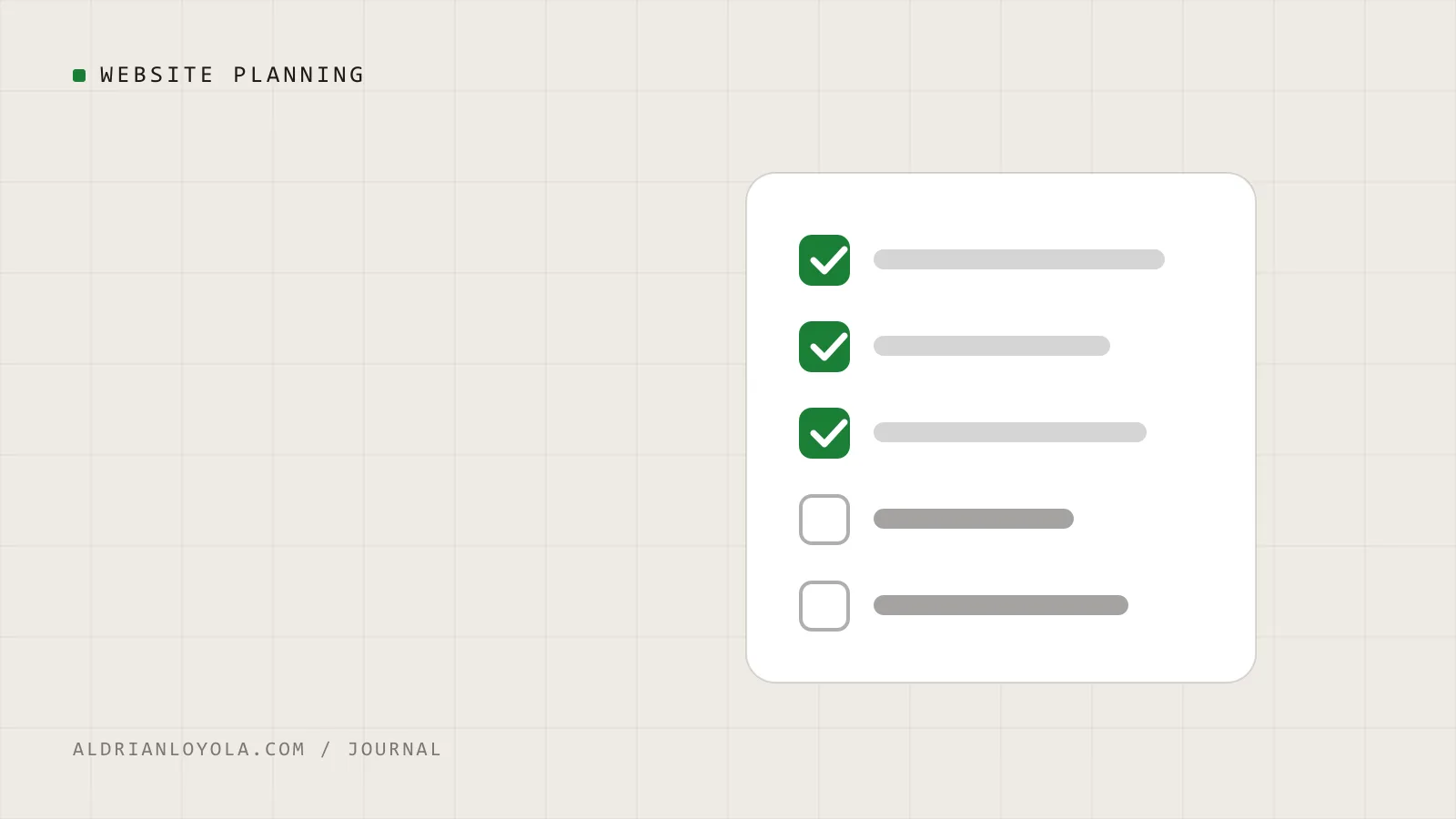 Abstract illustration of a checklist with green check marks