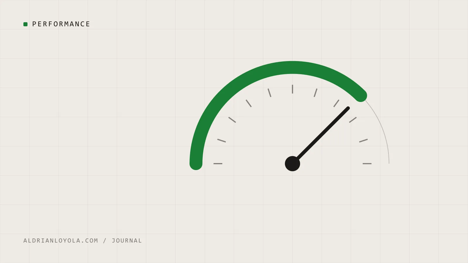 Abstract illustration of a speed gauge on a warm background