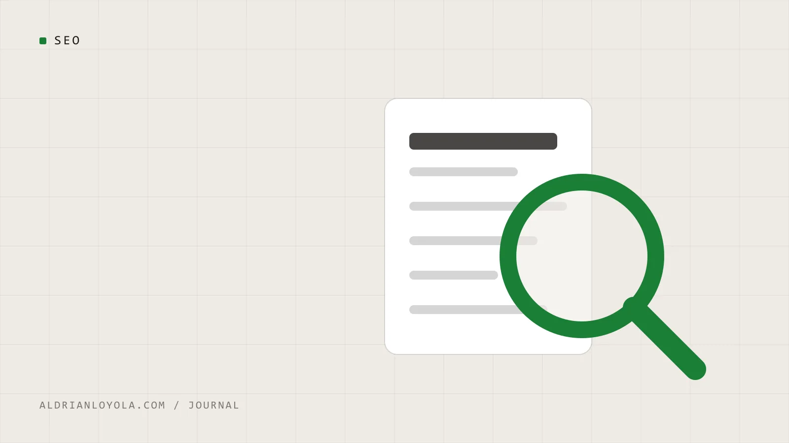 Abstract illustration of a magnifying glass over a page outline