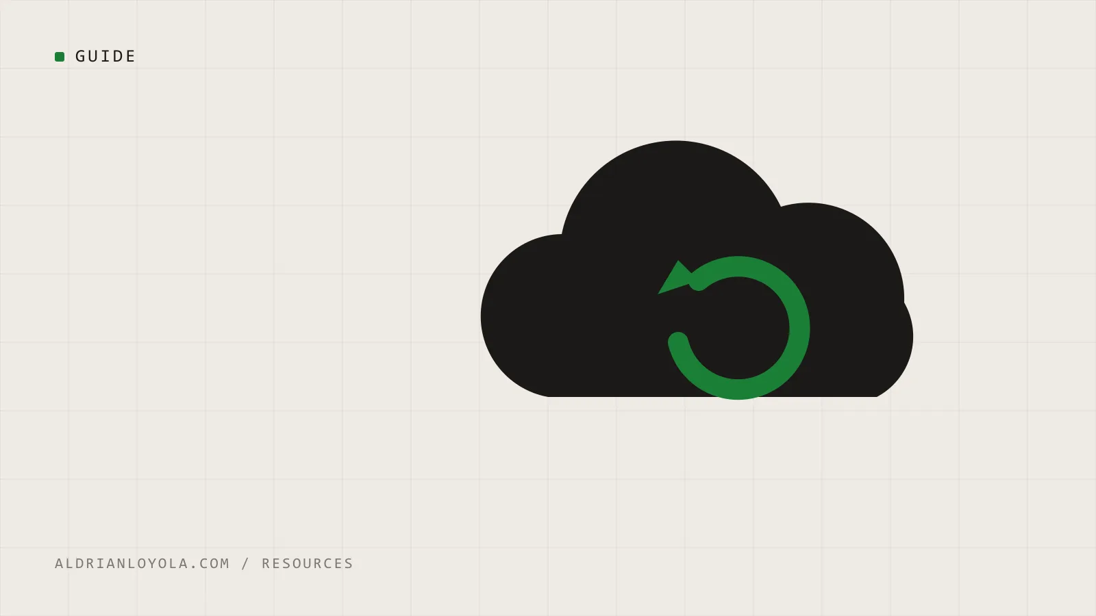Abstract illustration of a cloud with a circular arrow