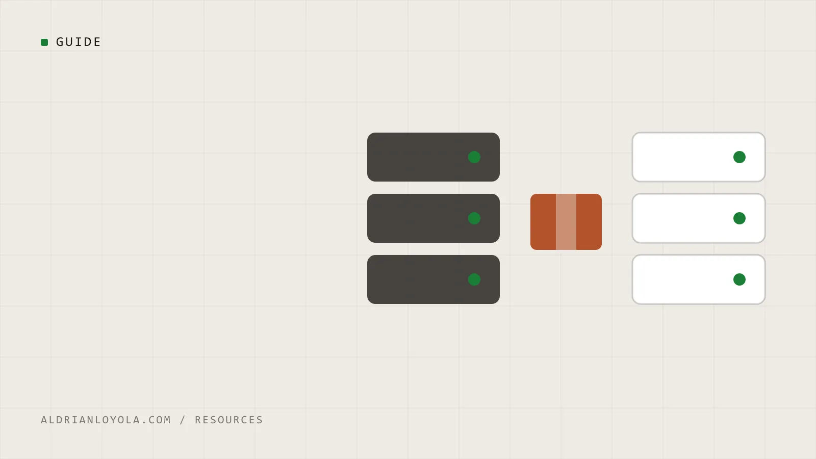 Abstract illustration of a box moving between two servers