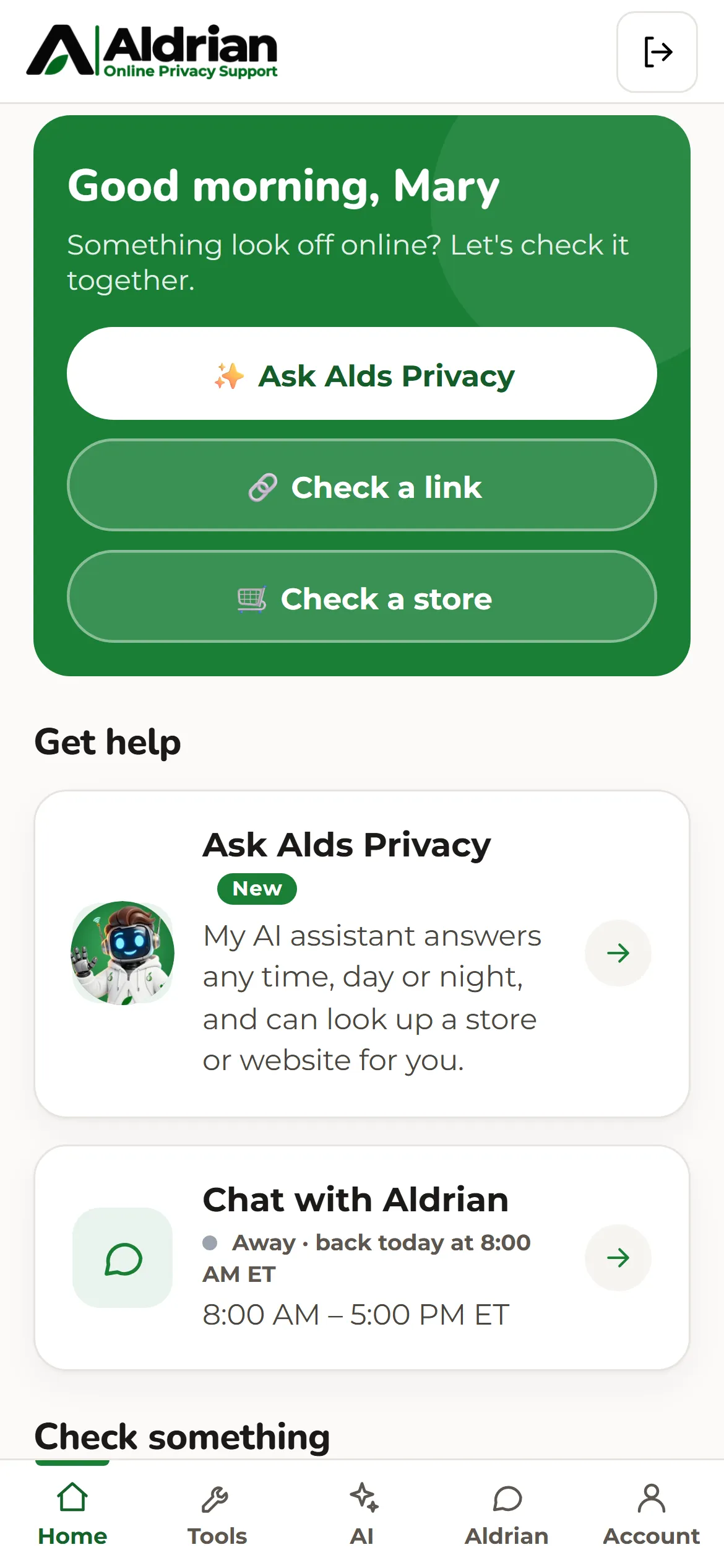 Member portal on a phone